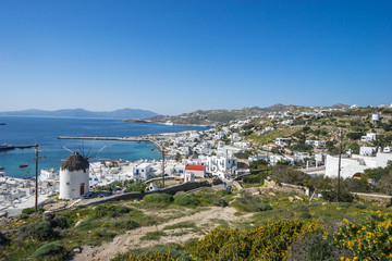 Fototapeta na wymiar View of buildings in Mykonos island