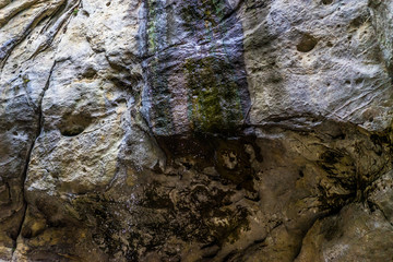 water and ice on Sandstone rocks in Sudeten mountains in Saxony, Germany, 