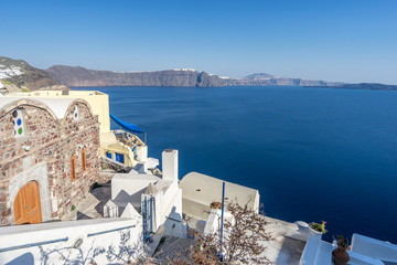 Scene in the afternoon at the Santorini island