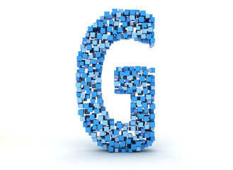 3D letter G build out of cubes