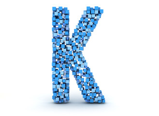 3D letter K build out of cubes