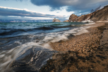 clouds on the shore of Olkhon Island on Lake Baikal, Russia