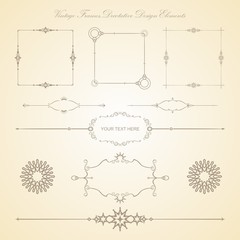 Vintage frames, decorative design elements