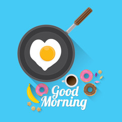 good morning concept. vector food background