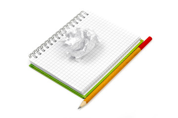 notebook on the white background