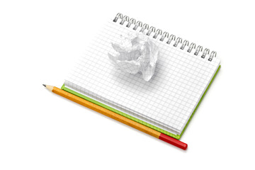 notebook on the white background