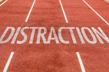 Distraction written on running track