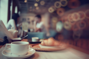 table restaurant abstract blurred background