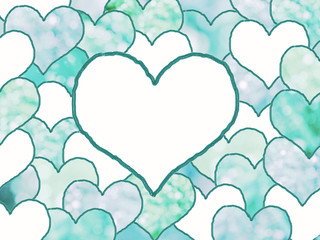 Hintergrund mit blauen Herzen in verschiedenen Blautönen