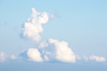Clouds in the sky shaped like a rabbit.