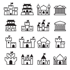 Castle & palace icon set 2