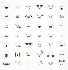 Set of emoticons, emoji isolated on white background, flat illustration