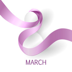 Ribbon March 8 greeting card