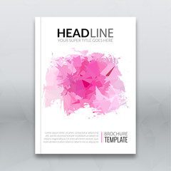 Cover report colorful triangle pink geometric prospectus design background, cover flyer magazine, brochure book cover template layout, vector illustration