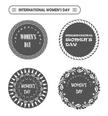 Vector Happy international Women's Day labels for site, card, stamp