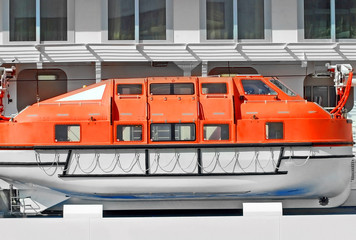 Safety lifeboat on deck