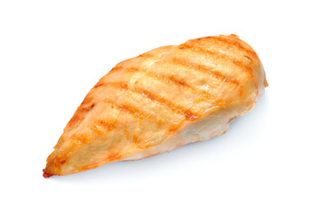 Grilled chicken breast isolated on white background