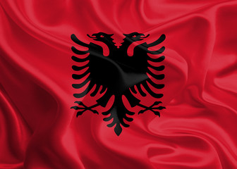 Waving Fabric Flag of Albania