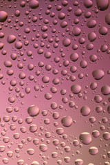 macro shot of liquid droplets with reflection. color background with water drops texture. gradient color