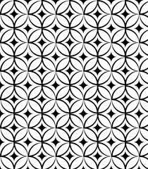 Vector pattern. Repeating geometric flowers in circle