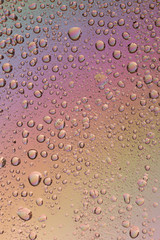 macro shot of liquid droplets with reflection. color background with water drops texture. gradient color