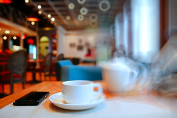 blurred background in restaurant