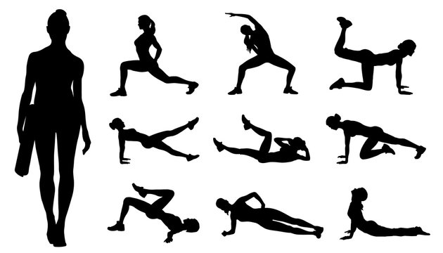 fitness women silhouettes