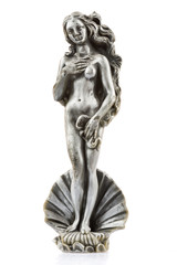 Fototapeta na wymiar Wax figure of a nude Aphrodite isolated on white