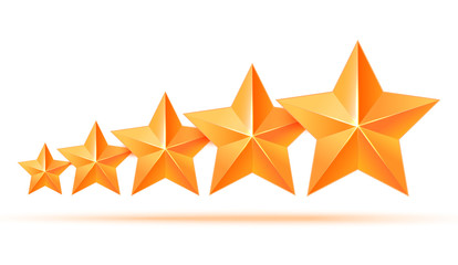 Obraz premium Five 3d gold stars premium. The best reward
