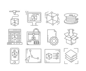 Icons set - vector icons in linear style