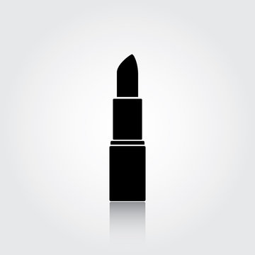 Fototapeta Lipstick silhouette, cosmetics Icons. Lipstick Flat design vector illustration.