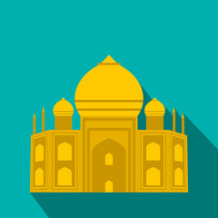 Taj Mahal, India icon, flat style 