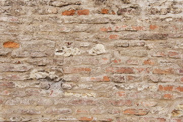 Old red brick wall background texture