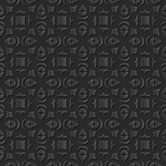 Seamless 3D elegant dark paper art pattern 139 Square Curve Geometry
