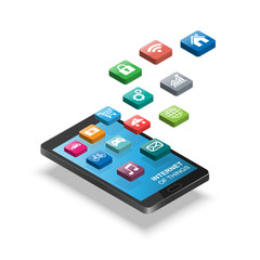 Smart phone with Internet of things, Internet of things concept illustration, vecor
