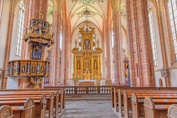 Fototapeta na wymiar Neuberg an der Murz - The nave of gothic Dom build in 15. cent.