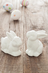 Easter bunnies and easter eggs