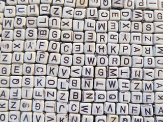 background with the English alphabet, view from the top