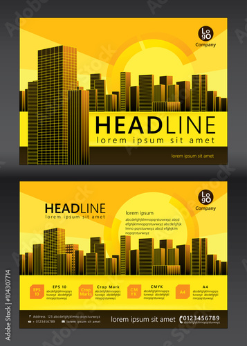 brochure template design concept of architecture design vector illustration - Settlement Brochure Template brochure template design concept of architecture design vector illustration - Settlement Brochure Template