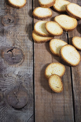 crackers on a dark wooden background