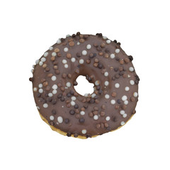 chocolate donut on white