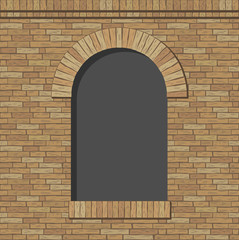 Brick arch opening of the brick in a classic style