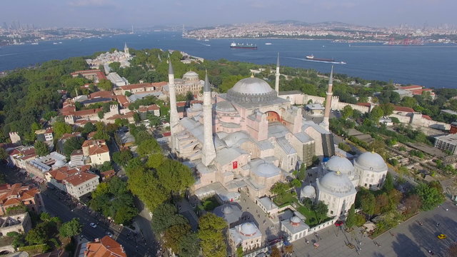 Istanbul Landscape, Flying Around Hagia Sophia Mosque