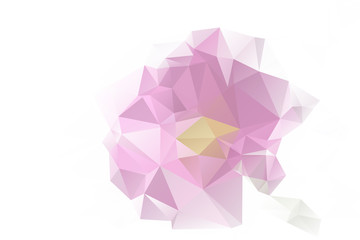Pink flower polygonal abstract modern design vector