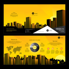 Brochure template design. Company profile. Concept of architecture design. Vector illustration