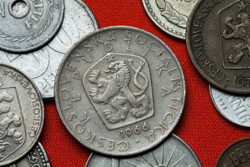 Naklejka premium Coins of the Czechoslovak Socialist Republic