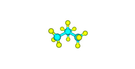 Isobutane molecular structure isolated on white