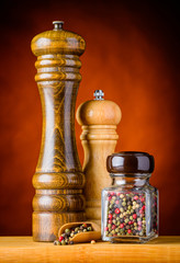 Colored Peppercorn and Pepper-mill Grinder