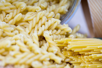 Pasta / different raw varieties of pasta