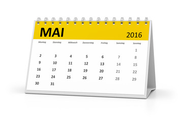 german language table calendar 2016 may